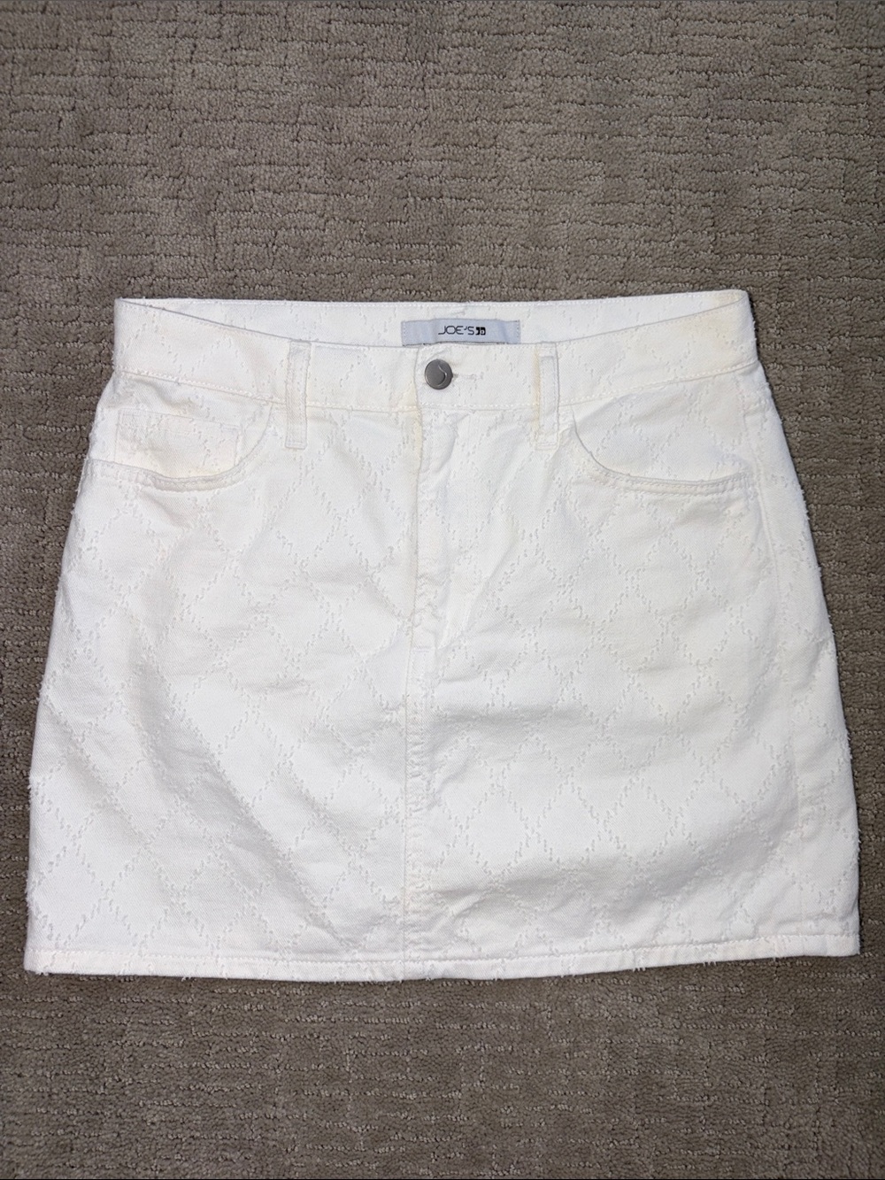 Joe's Jeans White Eyelet Mini Skirt Sz 27, LIKE NEW